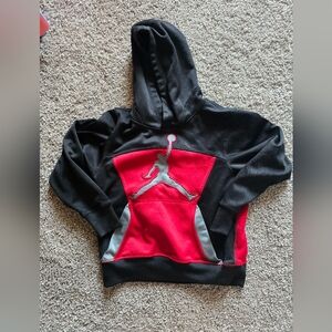 Nike Jordan Kids S (8-10 Yrs) Red Black Therma-Fit Hoodie